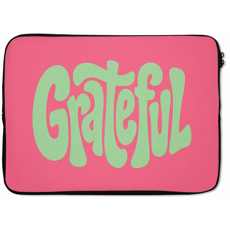 Laptophoes - Grateful - Groen - Grafisch - Vloeiend — 1