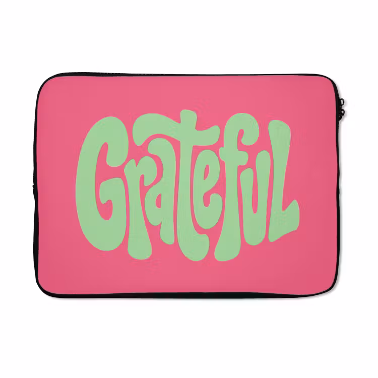 Laptophoes - Grateful - Groen - Grafisch - Vloeiend — 5