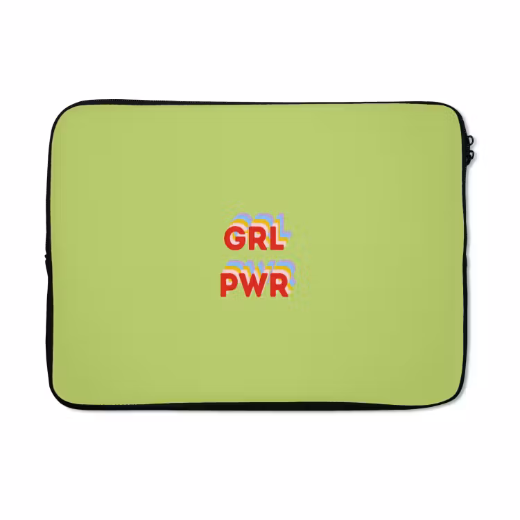 Laptophoes - Grl pwr - Groen - Rood - 3D — 5