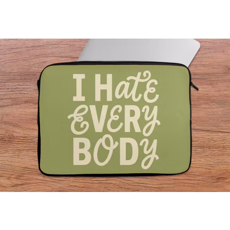 Laptophoes - I hate everybody - Groen - Retro — 2
