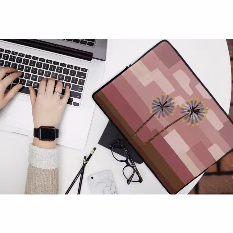 Laptophoes - Illustratie - Bloemen - Vlakken - Abstract — 3