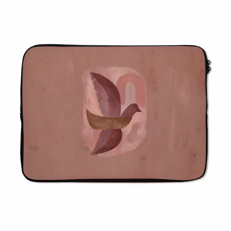 Laptophoes - Illustratie - Vogels - Abstract - Roze — 5