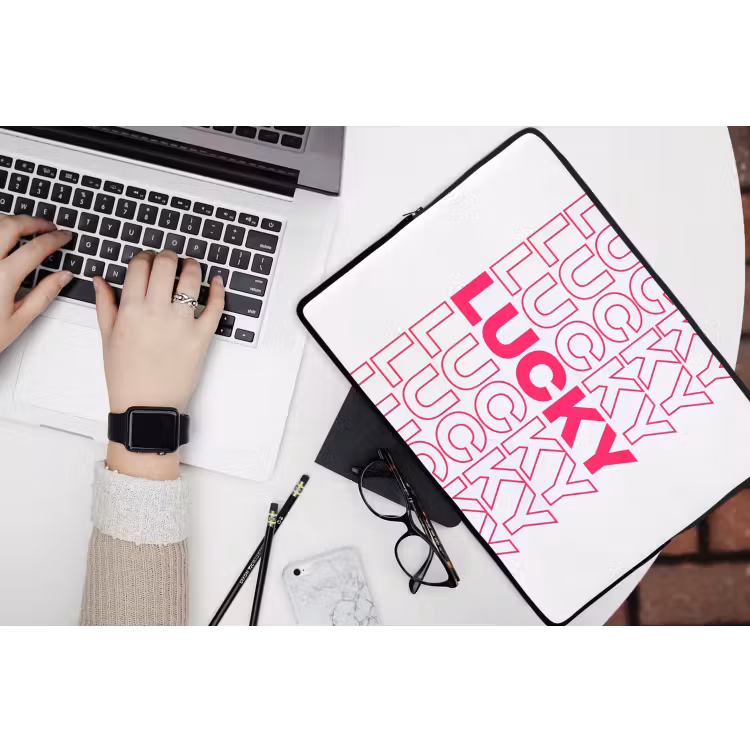 Laptophoes - Lucky - Roze - Patroon — 3