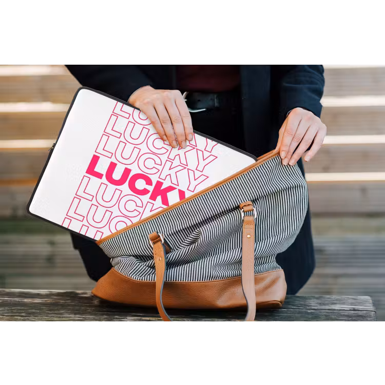 Laptophoes - Lucky - Roze - Patroon — 4