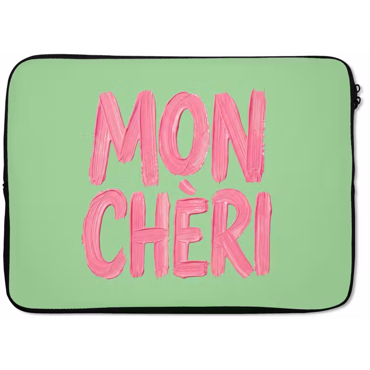 Laptophoes - Mon cheri - Groen - Roze — 1
