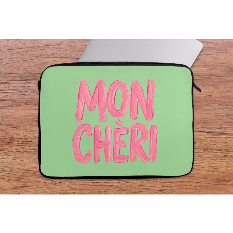Laptophoes - Mon cheri - Groen - Roze — 2