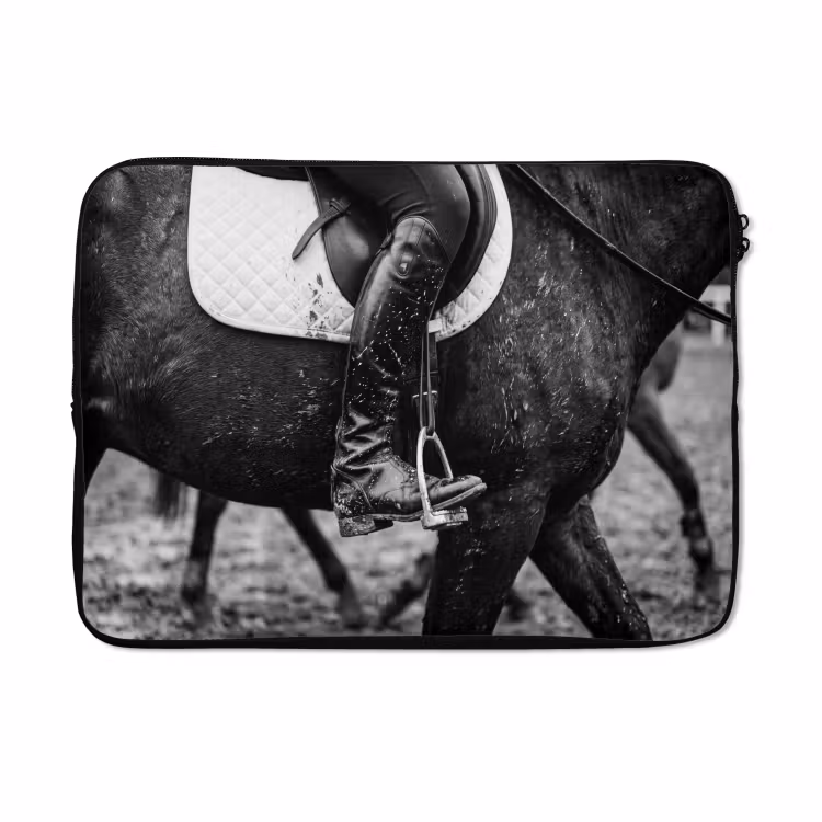 Laptophoes - Paard - Sport - Zwart - Wit — 5