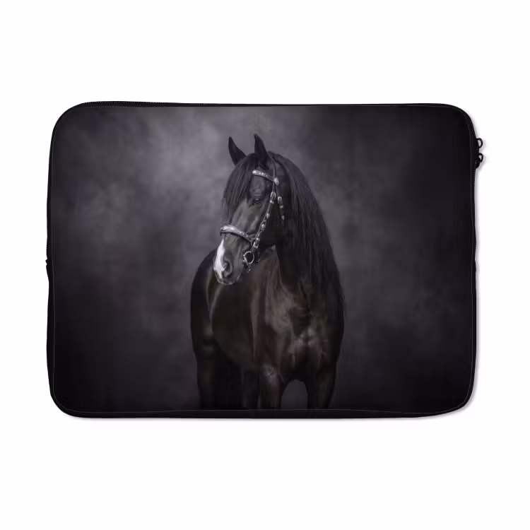 Laptophoes - Portret - Paard - Zwart — 5