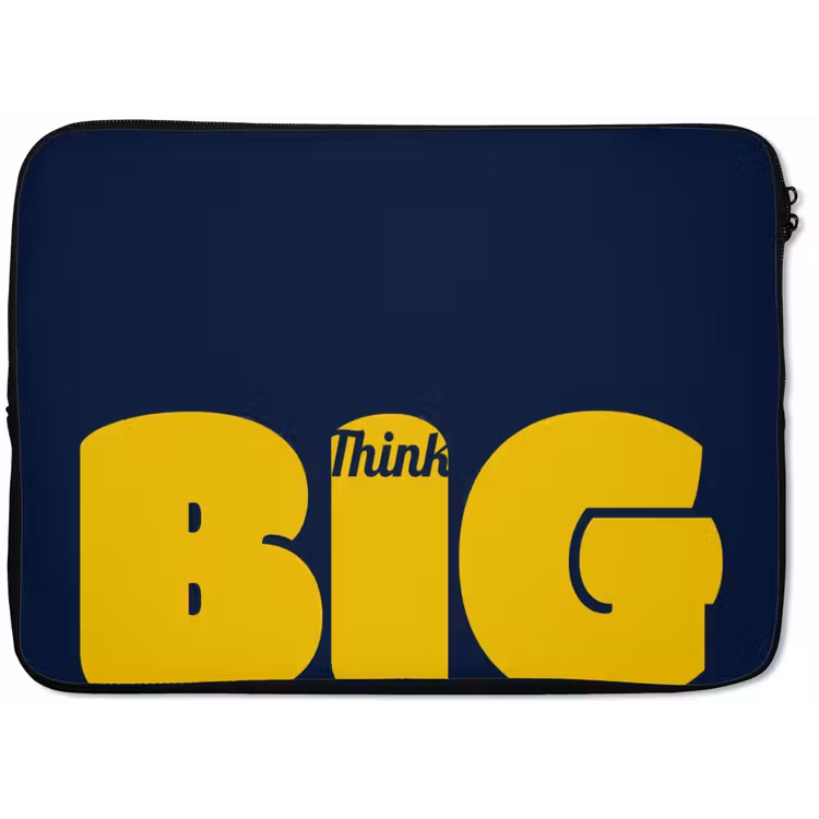 Laptophoes - Think big - Blauw - Geel — 1