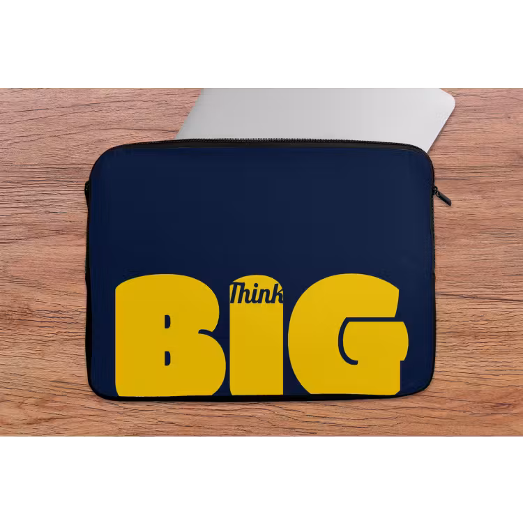 Laptophoes - Think big - Blauw - Geel — 2