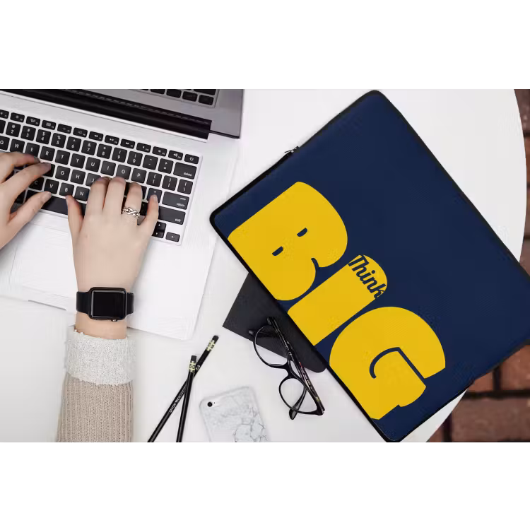 Laptophoes - Think big - Blauw - Geel — 3