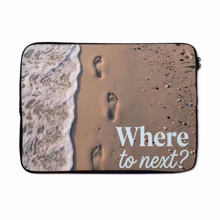 Laptophoes - Where to next - Strand - Voetstappen — 5