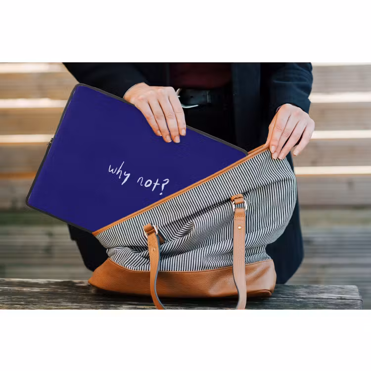 Laptophoes - Why not - Blauw - Handgeschreven — 4
