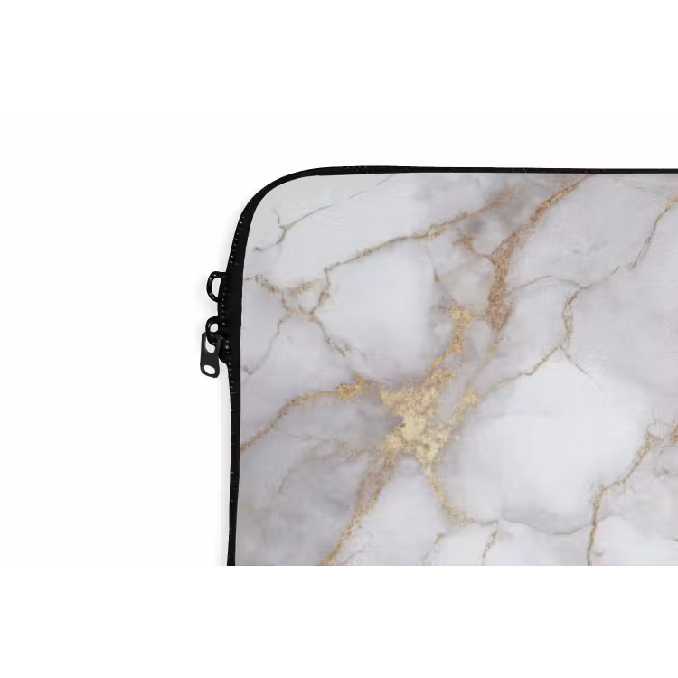 Laptophoes - Wit - Goud - Marmer - Grijs — 6