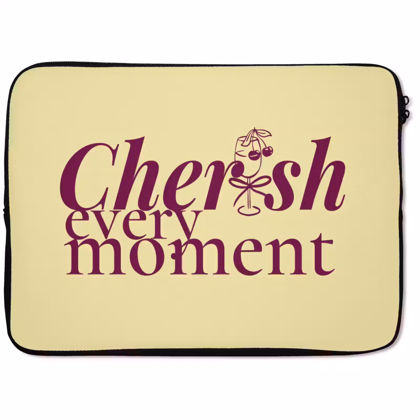 Laptophoes - Cherish every moment - Cocktailglas - Geel — 1