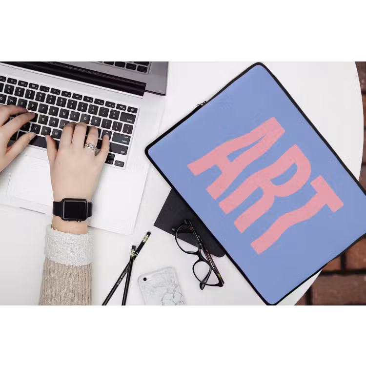 Laptophoes - Art - Roze - Blauw — 3