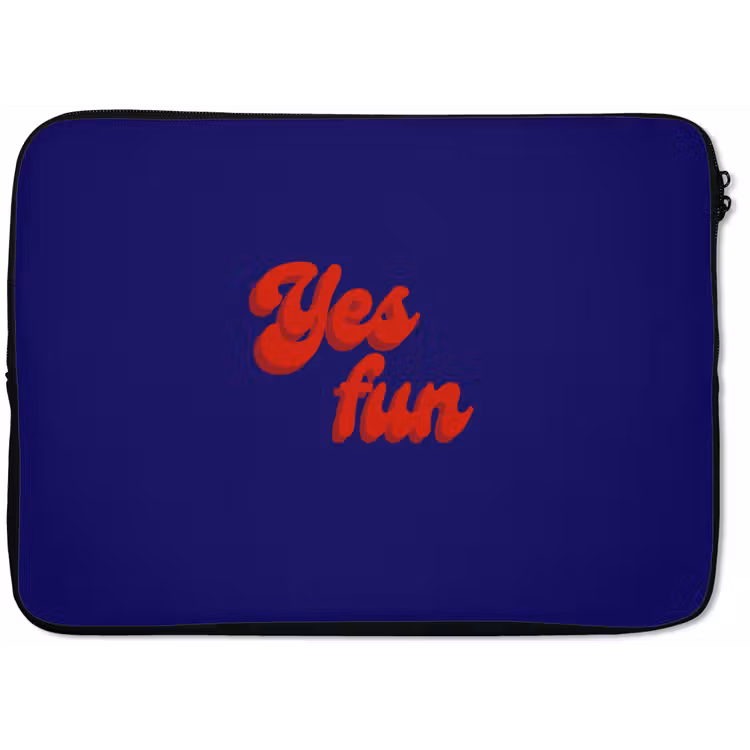 Laptophoes - Blauw - Rood - Yes fun - 3D — 1