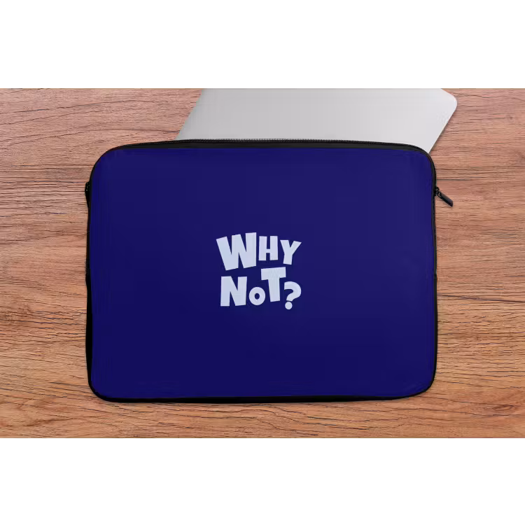 Laptophoes - Blauw - Why not - Minimalistisch — 2