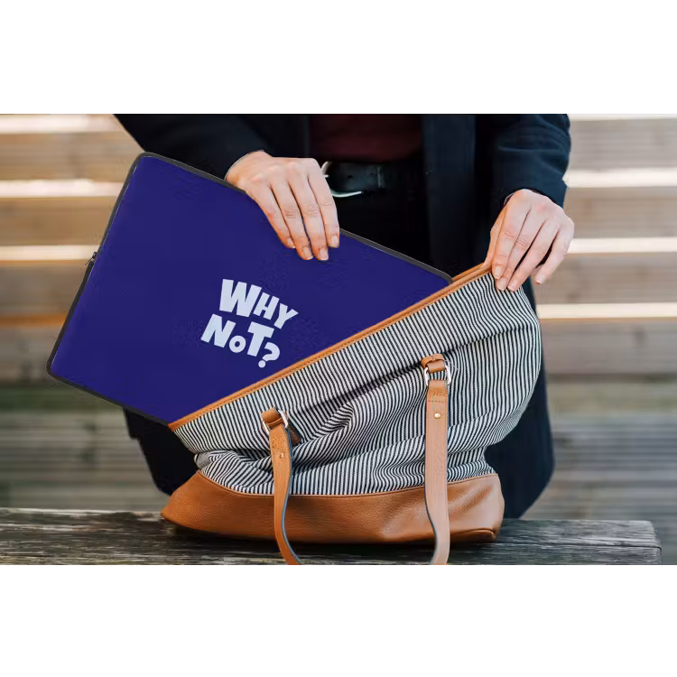 Laptophoes - Blauw - Why not - Minimalistisch — 4