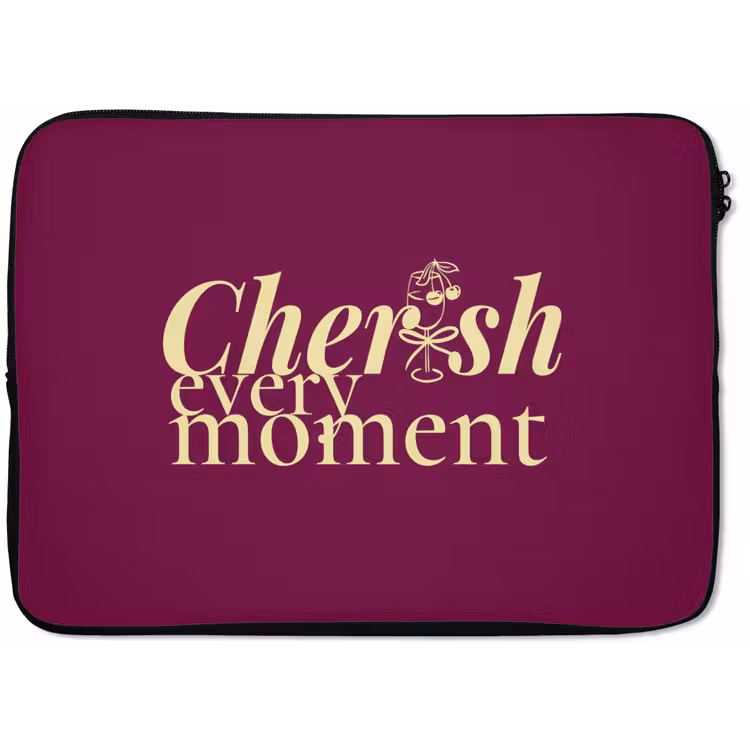 Laptophoes - Cherish every moment - Cocktailglas - Bordeaux — 1