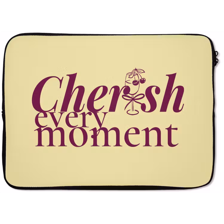 Laptophoes - Cherish every moment - Cocktailglas - Geel — 1