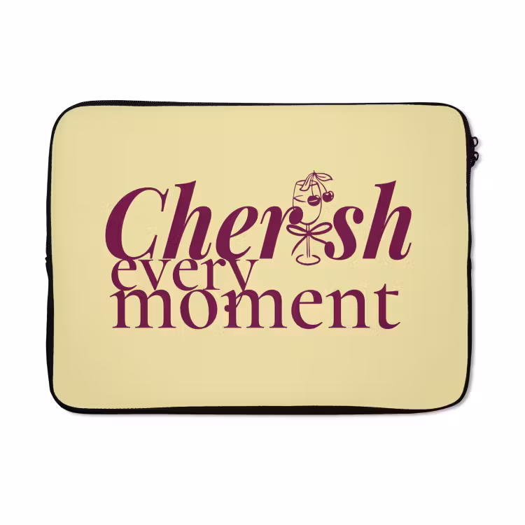 Laptophoes - Cherish every moment - Cocktailglas - Geel — 5