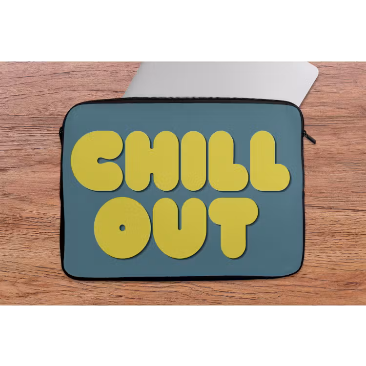 Laptophoes - Chill out - Geel - Blauw — 2