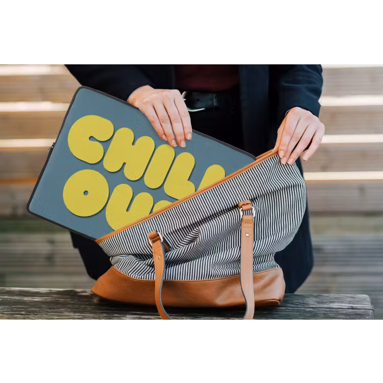 Laptophoes - Chill out - Geel - Blauw — 4