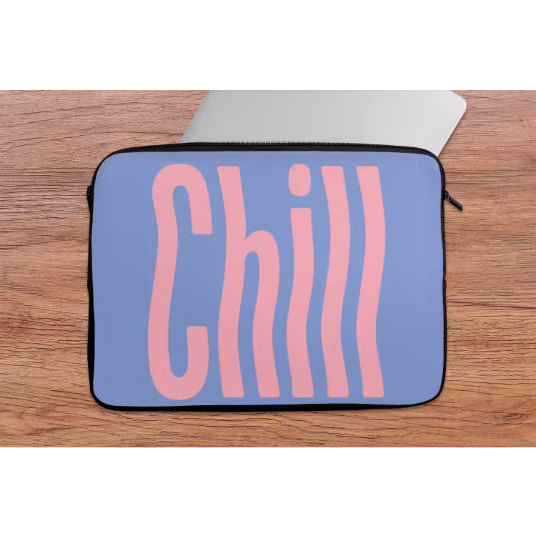 Laptophoes - Chill - Roze - Blauw - Golvend — 2