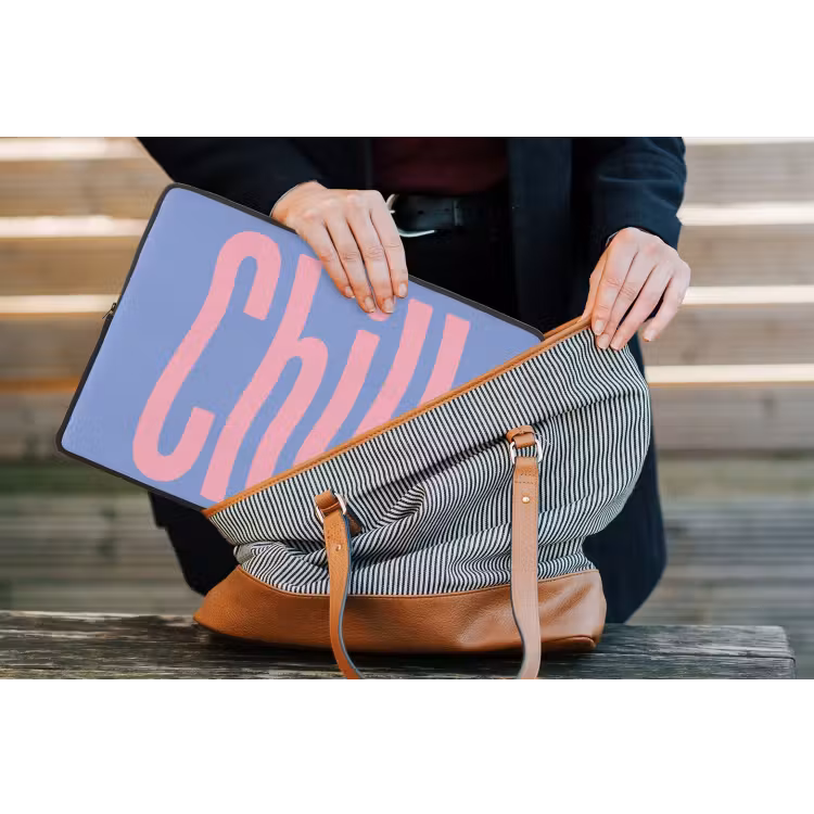 Laptophoes - Chill - Roze - Blauw - Golvend — 4