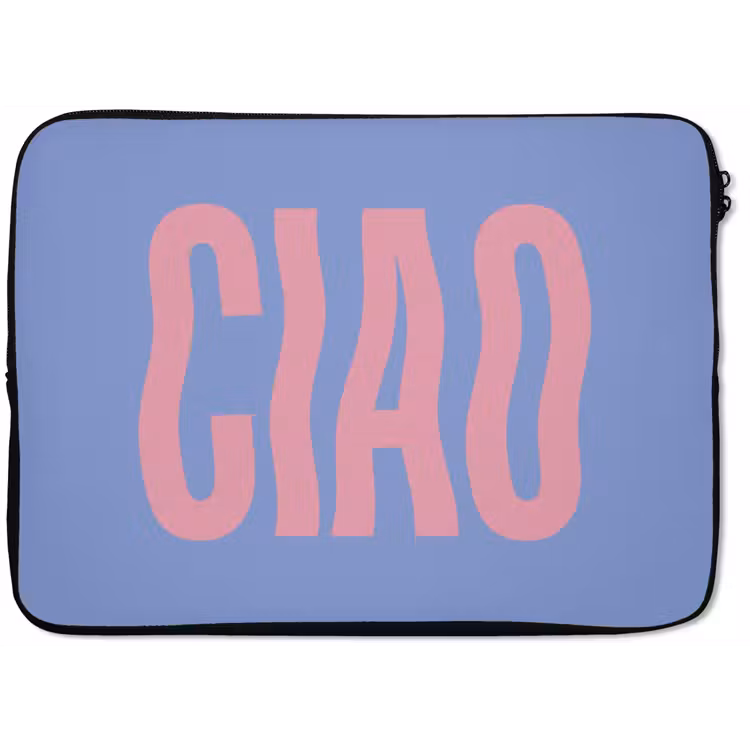 Laptophoes - Ciao - Roze - Blauw - Golvend — 1