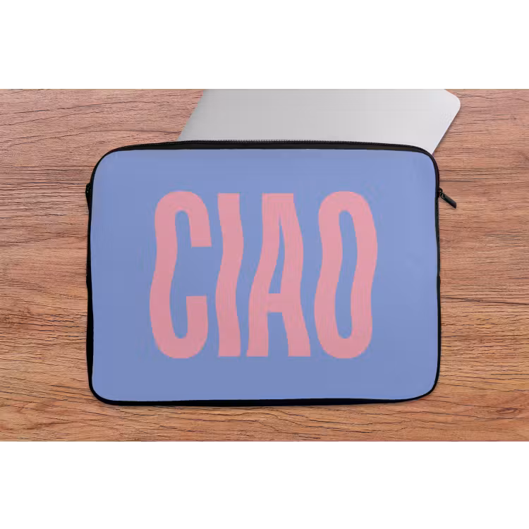 Laptophoes - Ciao - Roze - Blauw - Golvend — 2