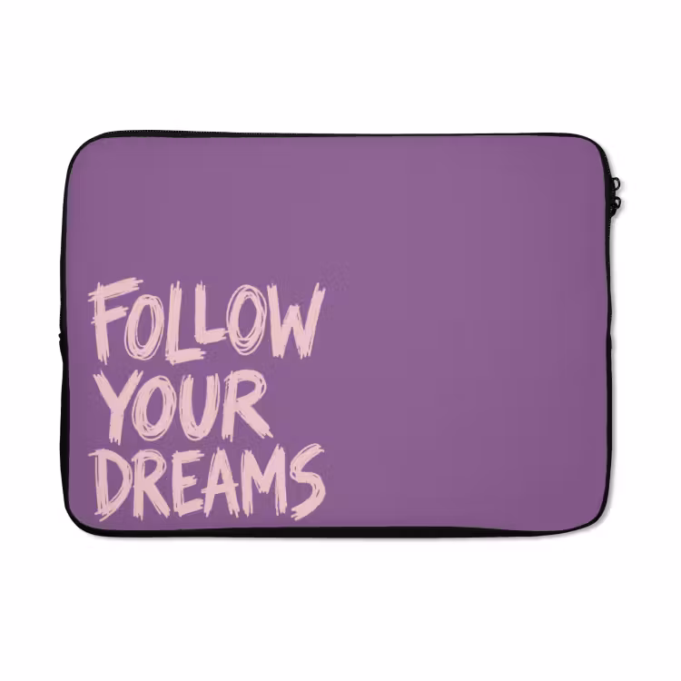 Laptophoes - Follow your dreams - Paars - Penseeltextuur — 5