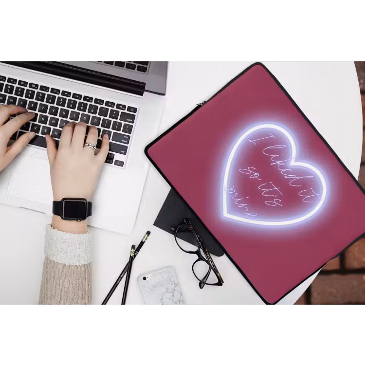 Laptophoes - I liked it so it's mine - Neon hart - Roze — 3