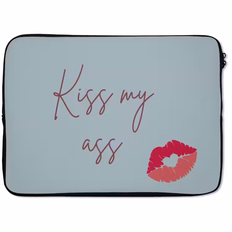 Laptophoes - Kiss my ass - Lip - Blauw — 1