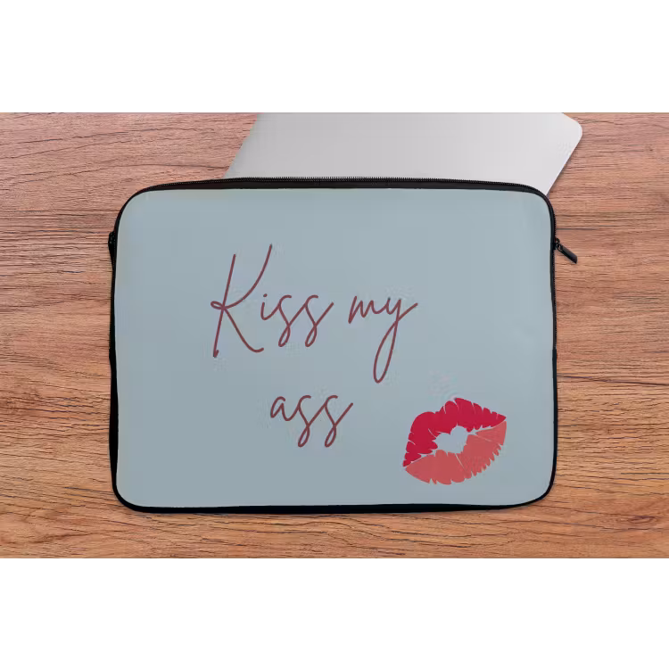 Laptophoes - Kiss my ass - Lip - Blauw — 2