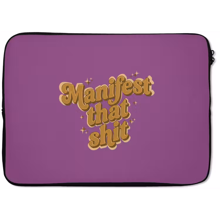 Laptophoes - Manifest that shit - Paars - Glitter — 1