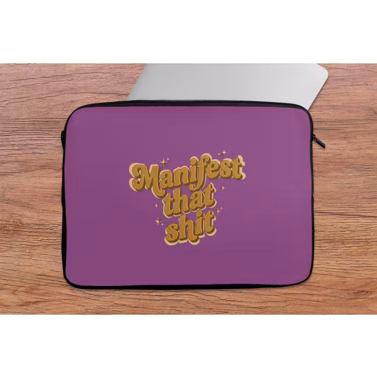 Laptophoes - Manifest that shit - Paars - Glitter — 2