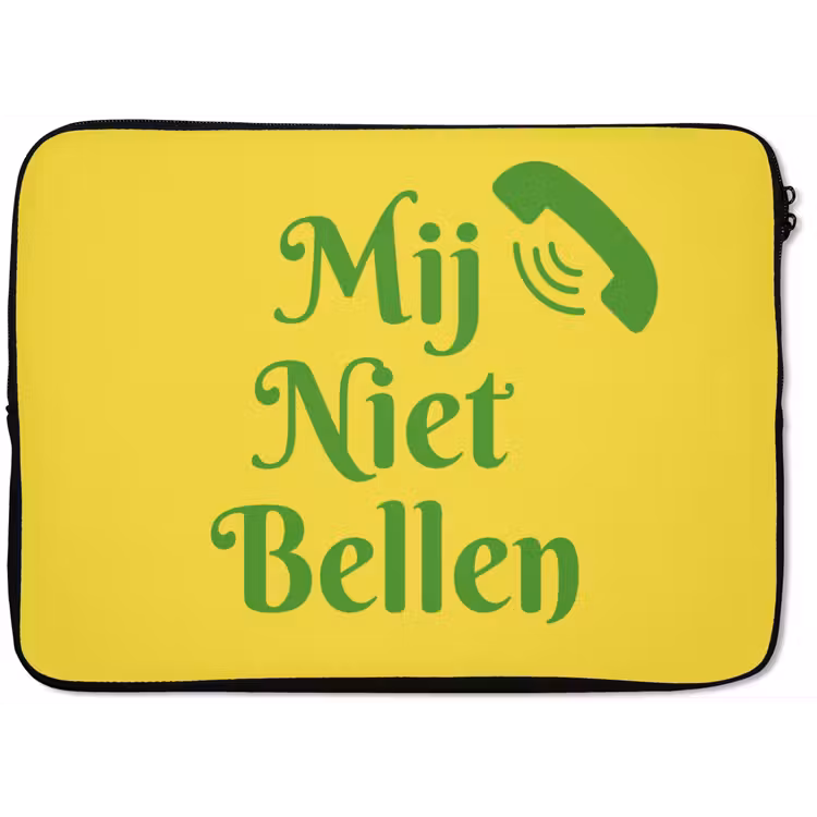 Laptophoes - Mij niet bellen - Telefoon - Geel — 1