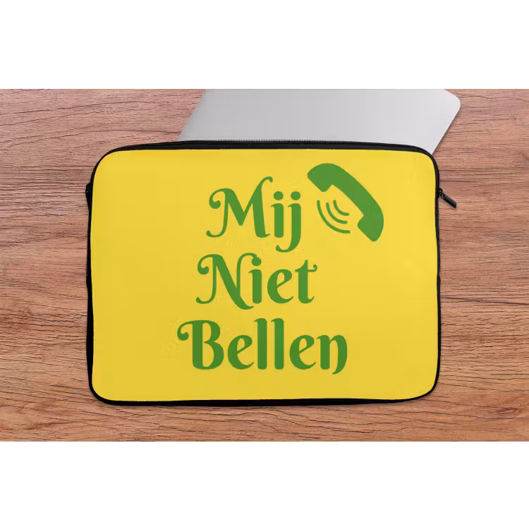 Laptophoes - Mij niet bellen - Telefoon - Geel — 2