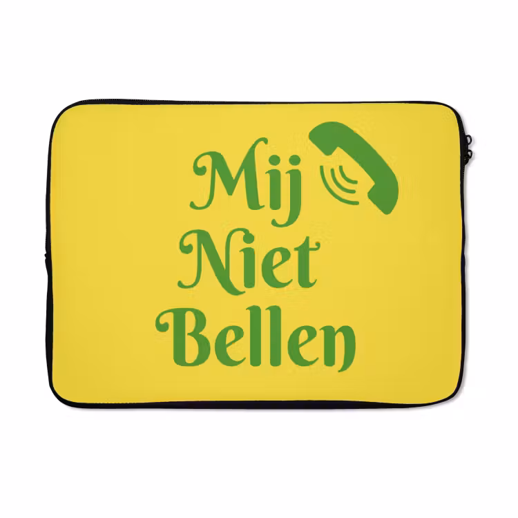 Laptophoes - Mij niet bellen - Telefoon - Geel — 5