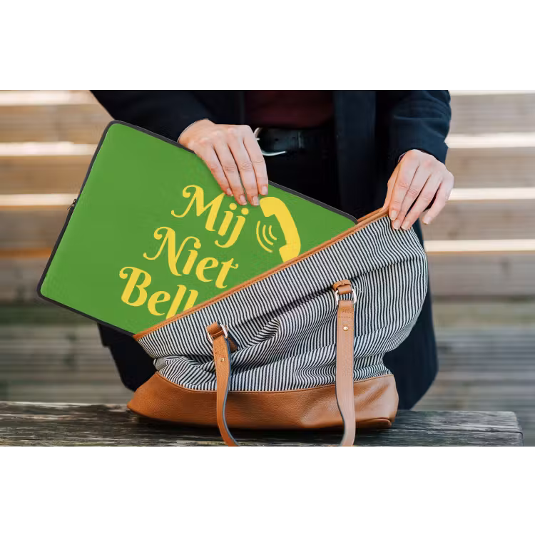 Laptophoes - Mij niet bellen - Telefoon - Groen — 4