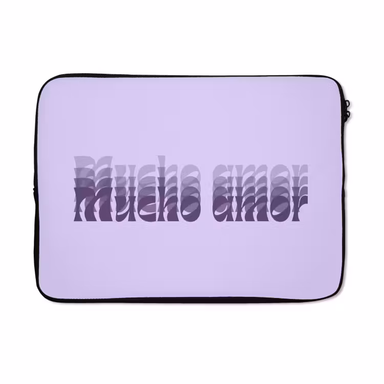 Laptophoes - Mucho amor - Paars - Gelaagde letters — 5