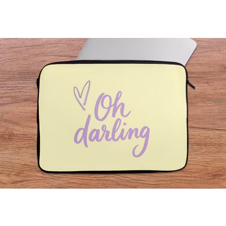 Laptophoes - Oh darling - Geel - Hart — 2