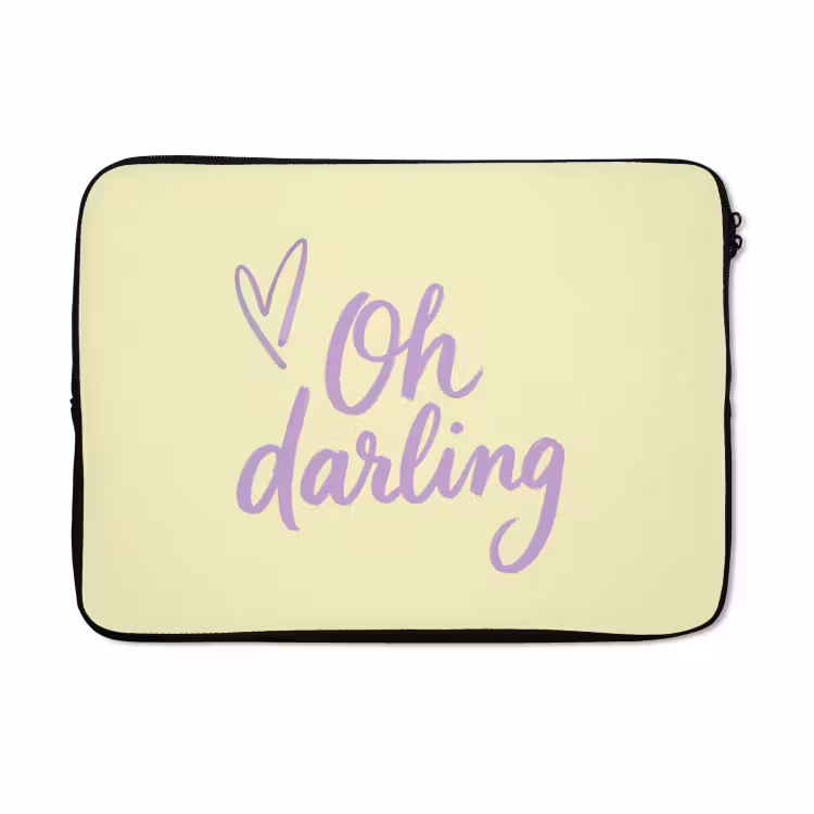 Laptophoes - Oh darling - Geel - Hart — 5