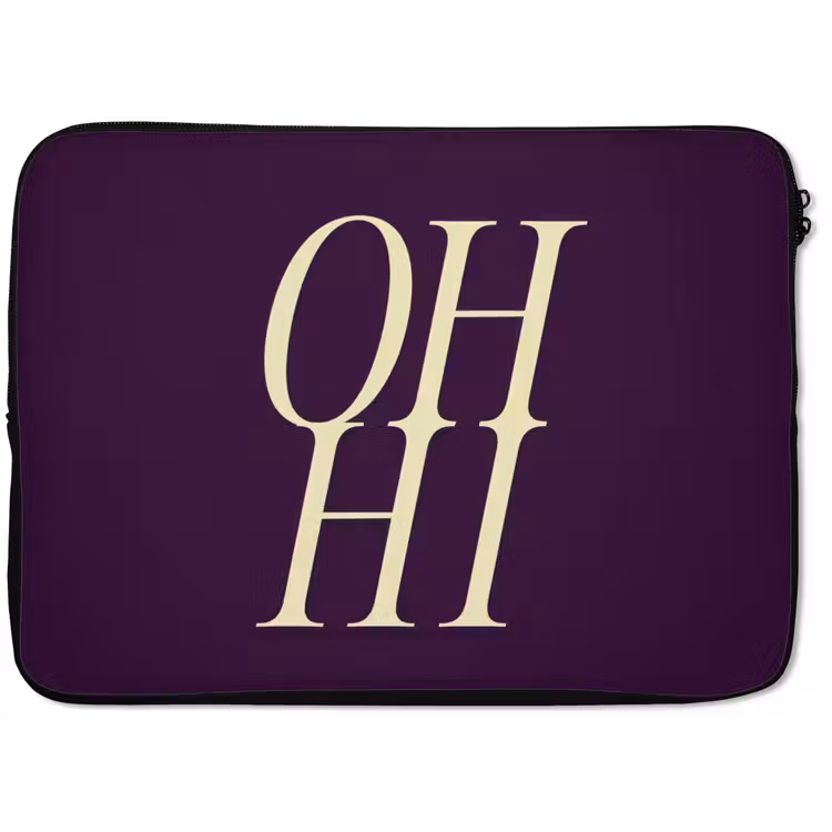 Laptophoes - Oh hi - Paars - Minimalistisch — 1