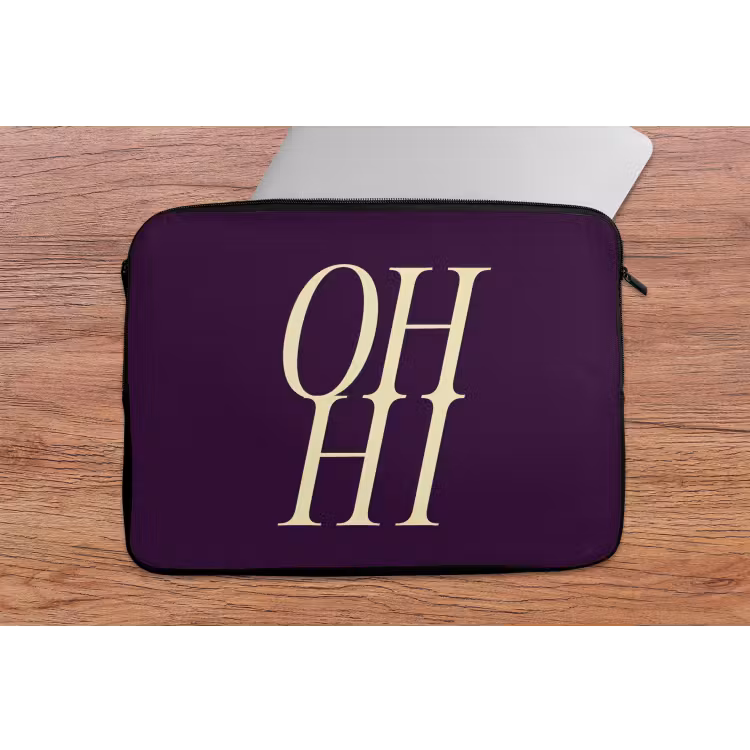 Laptophoes - Oh hi - Paars - Minimalistisch — 2