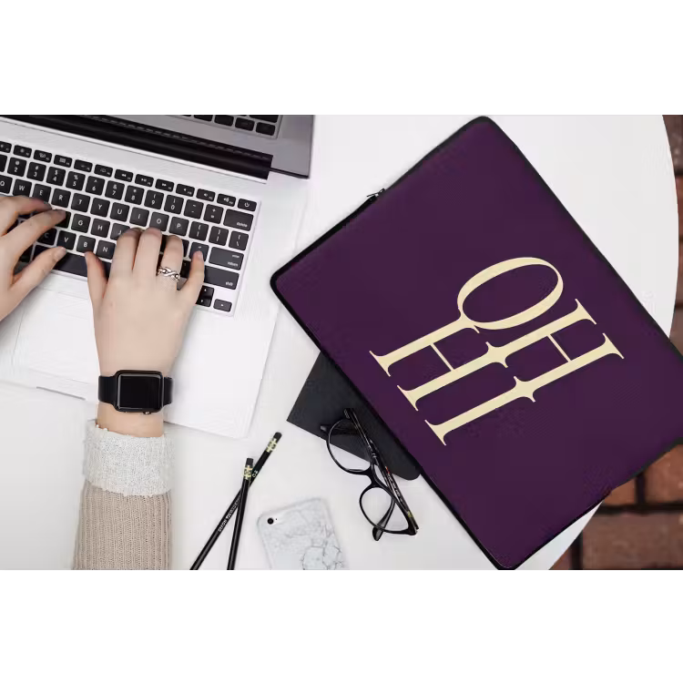 Laptophoes - Oh hi - Paars - Minimalistisch — 3