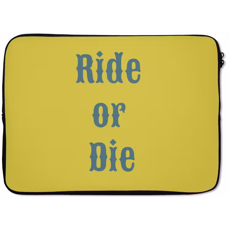 Laptophoes - Ride or die - Geel - Blauw — 1