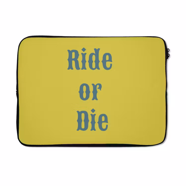 Laptophoes - Ride or die - Geel - Blauw — 5